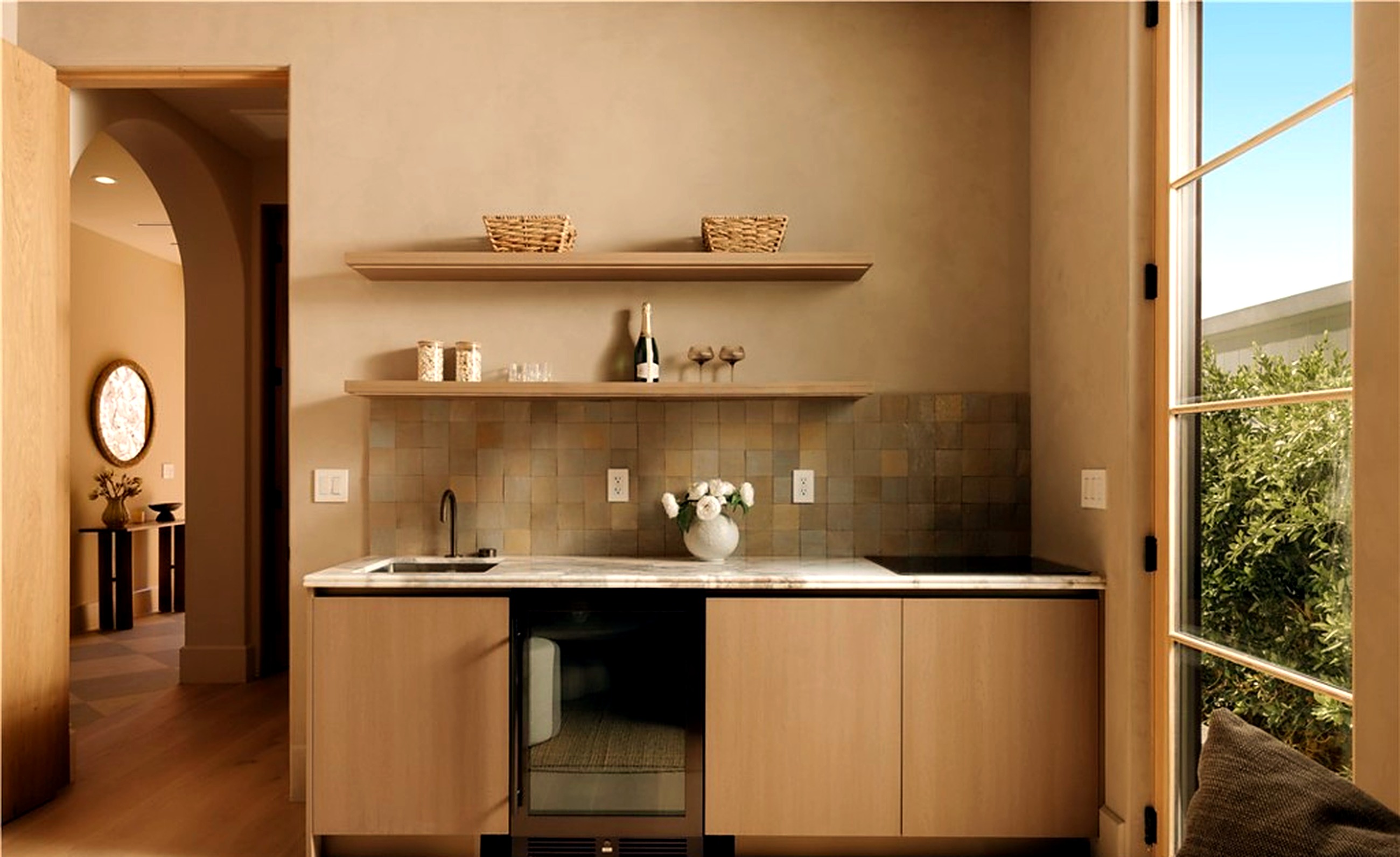 4940 Hesperia Ave Encino custom wet bar with zellige tile